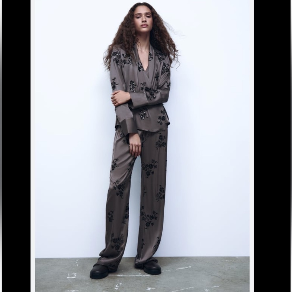 Zara embroidered sequin set